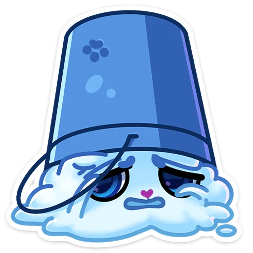 😭 Стикер «И второй стиль - Котялок в ведёрке» для Telegram