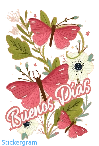 🦋 Стикер «Buenos días/noches» для Telegram