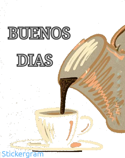 ☕️ Стикер «Buenos días/noches» для Telegram