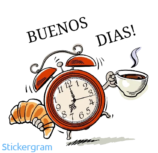 ⏱ Стикер «Buenos días/noches» для Telegram