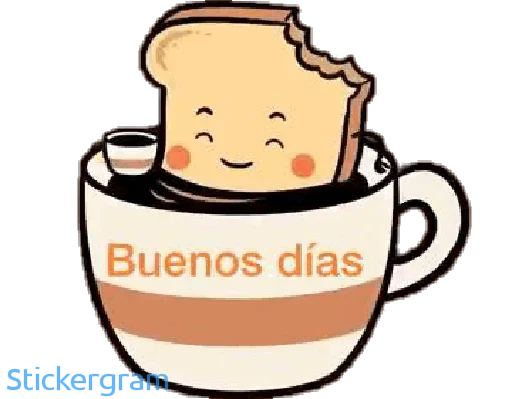 ☕️ Стикер «Buenos días/noches» для Telegram