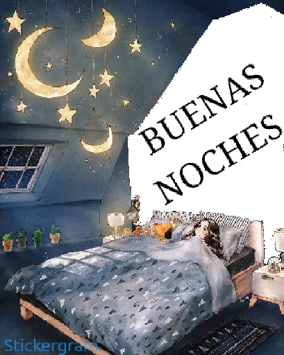 🌙 Стикер «Buenos días/noches» для Telegram