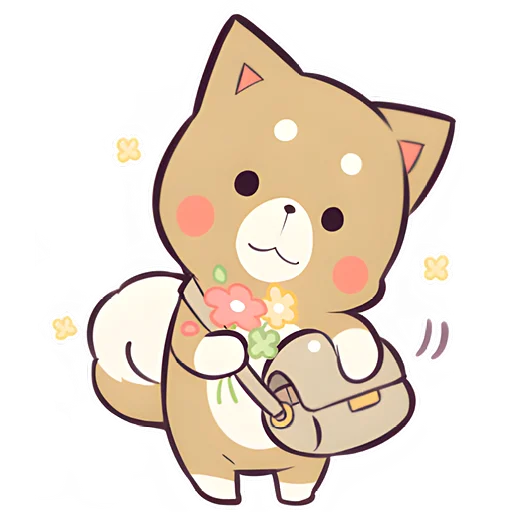 🌸 Стикер «Красивый щенок» для Telegram