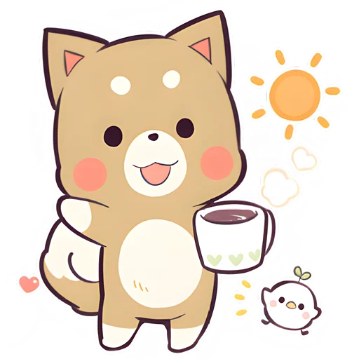 ☕ Стикер «Красивый щенок» для Telegram