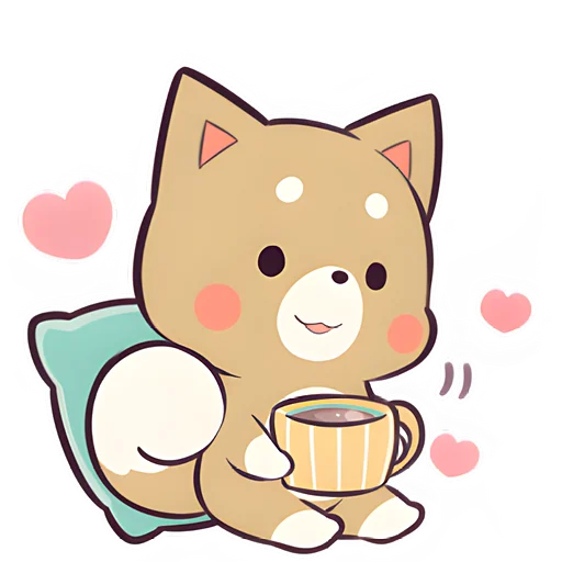 ☕ Стикер «Красивый щенок» для Telegram
