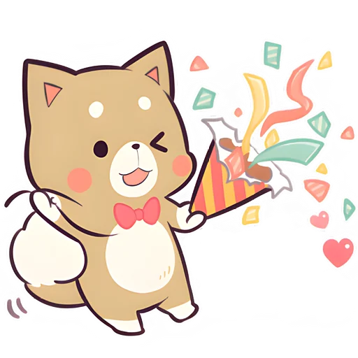 🥳 Стикер «Красивый щенок» для Telegram