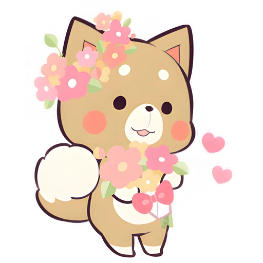 💐 Стикер «Красивый щенок» для Telegram