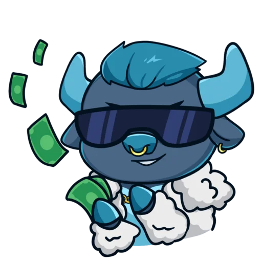 💸 Стикер «Mine free BULL» для Telegram