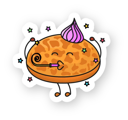 🥳 Стикер «Булочка со сливками» для Telegram