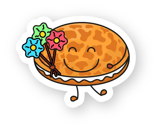 💐 Стикер «Булочка со сливками» для Telegram