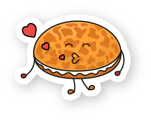 😘 Стикер «Булочка со сливками» для Telegram