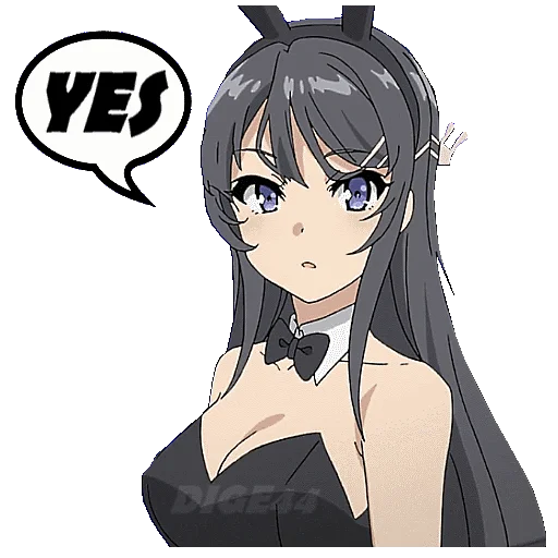 👍 Стикер «BUNNY GIRL SENPAI» для Telegram