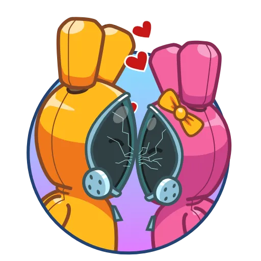 👩‍❤️‍💋‍👨 Стикер «Rad Bunny» для Telegram