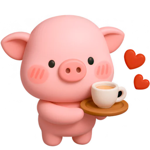 ☕️ Стикер «Свинка Бута» для Telegram