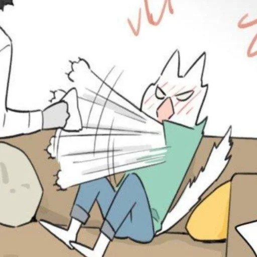 🦴 Стикер «Wolf Butler And His Cat Master» для Telegram
