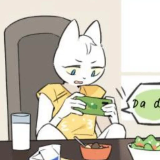 🦴 Стикер «Wolf Butler And His Cat Master» для Telegram