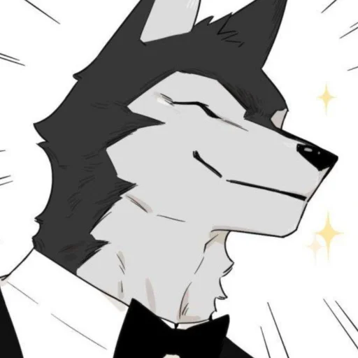 🦴 Стикер «Wolf Butler And His Cat Master» для Telegram
