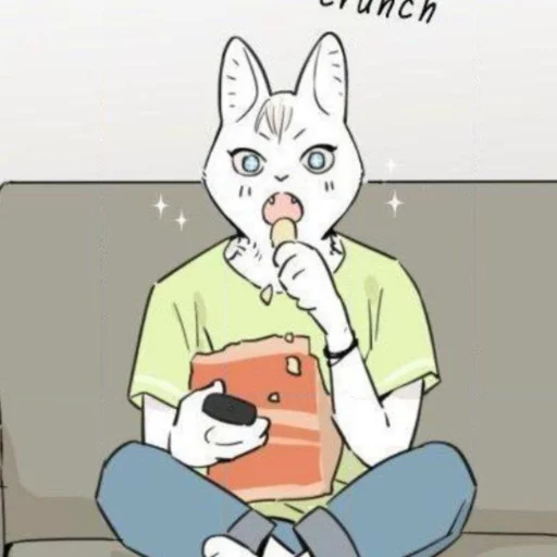 🧁 Стикер «Wolf Butler And His Cat Master» для Telegram
