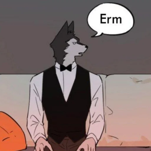 🧁 Стикер «Wolf Butler And His Cat Master» для Telegram