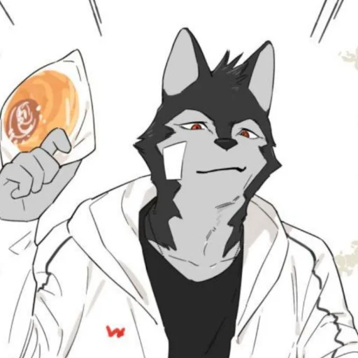 🦴 Стикер «Wolf Butler And His Cat Master» для Telegram