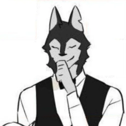 🦴 Стикер «Wolf Butler And His Cat Master» для Telegram