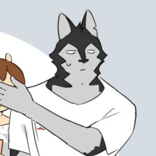 🧁 Стикер «Wolf Butler And His Cat Master» для Telegram