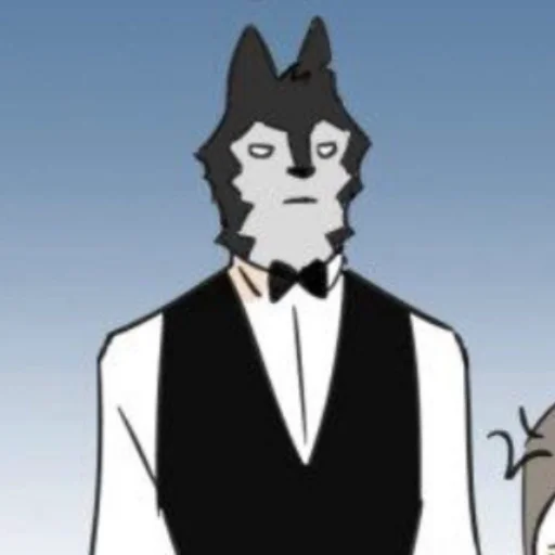 🦴 Стикер «Wolf Butler And His Cat Master» для Telegram