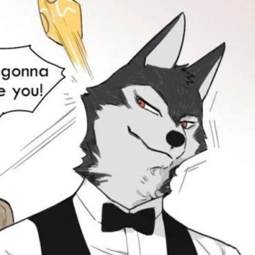 🦴 Стикер «Wolf Butler And His Cat Master» для Telegram