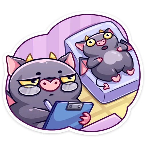 🙈 Стикер «Чертёнок Лютик» для Telegram