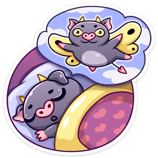 😴 Стикер «Чертёнок Лютик» для Telegram