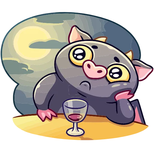 🍷 Эмодзи «Чертёнок Лютик» для Telegram