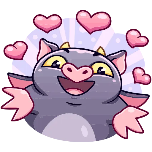 ❤️ Эмодзи «Чертёнок Лютик» для Telegram