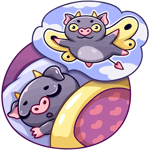 😴 Эмодзи «Чертёнок Лютик» для Telegram
