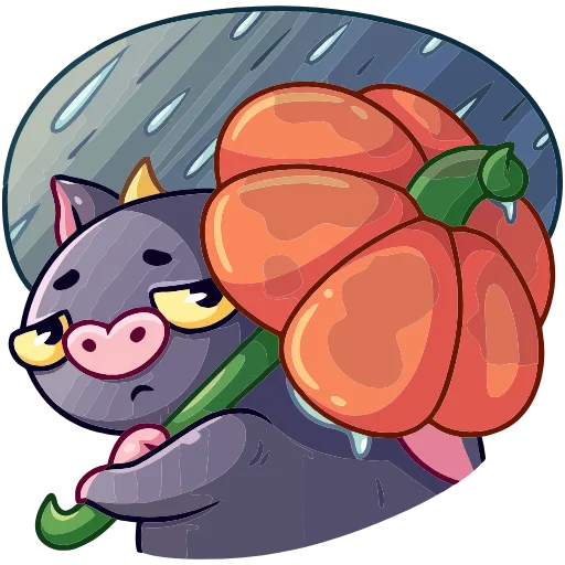 ☔️ Эмодзи «Чертёнок Лютик» для Telegram