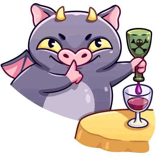 🤫 Эмодзи «Чертёнок Лютик» для Telegram