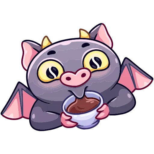 ☕️ Эмодзи «Чертёнок Лютик» для Telegram