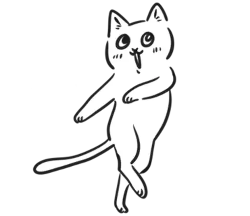 💃 Стикер «чб cat» для Telegram