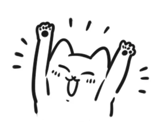 🥳 Стикер «чб cat» для Telegram