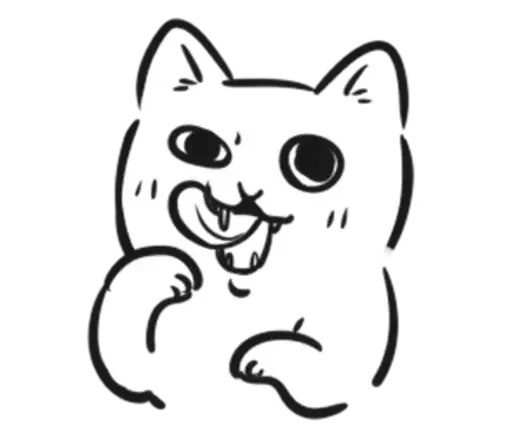 🐾 Стикер «чб cat» для Telegram