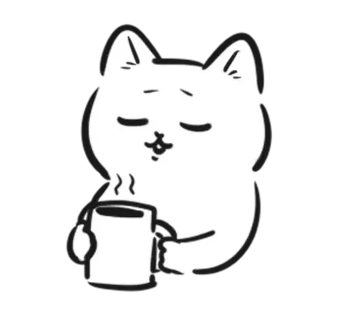☕ Стикер «чб cat» для Telegram