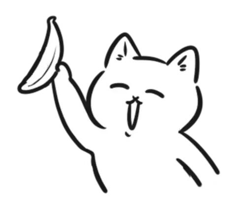 🍌 Стикер «чб cat» для Telegram
