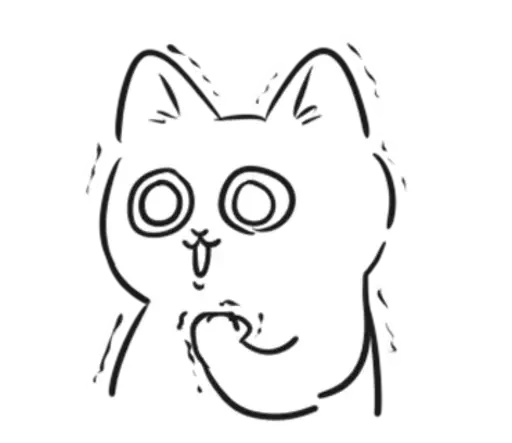 Стикерпак чб cat для Telegram