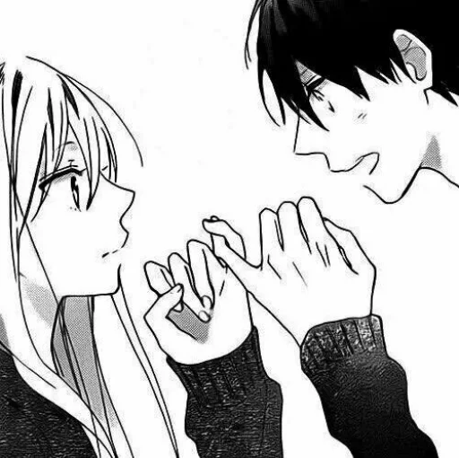 🖤 Стикер «B/W Manga love ~» для Telegram