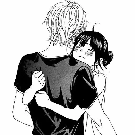 🖤 Стикер «B/W Manga love ~» для Telegram