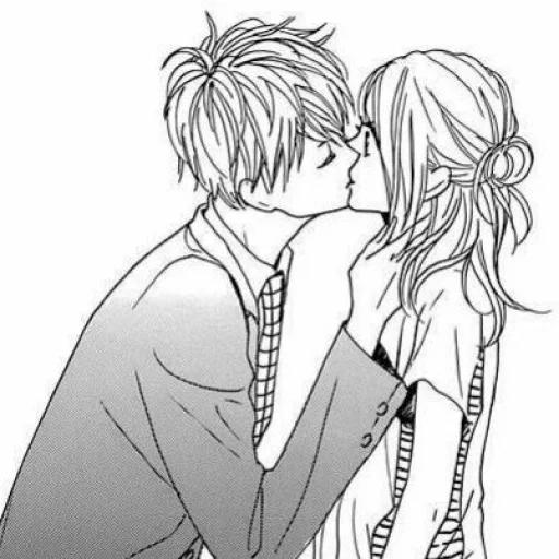 🖤 Стикер «B/W Manga love ~» для Telegram
