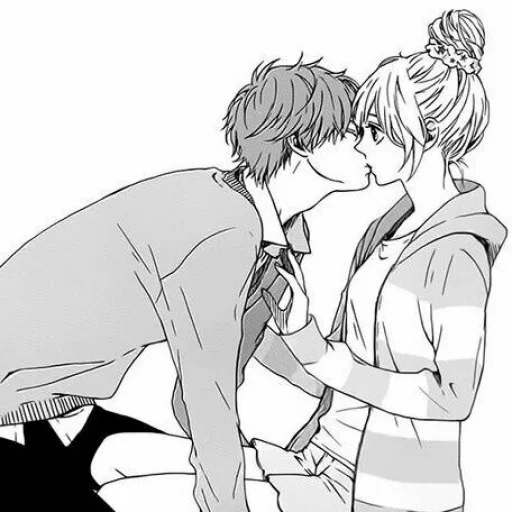 🖤 Стикер «B/W Manga love ~» для Telegram