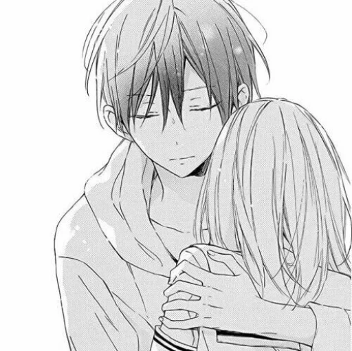 🖤 Стикер «B/W Manga love ~» для Telegram