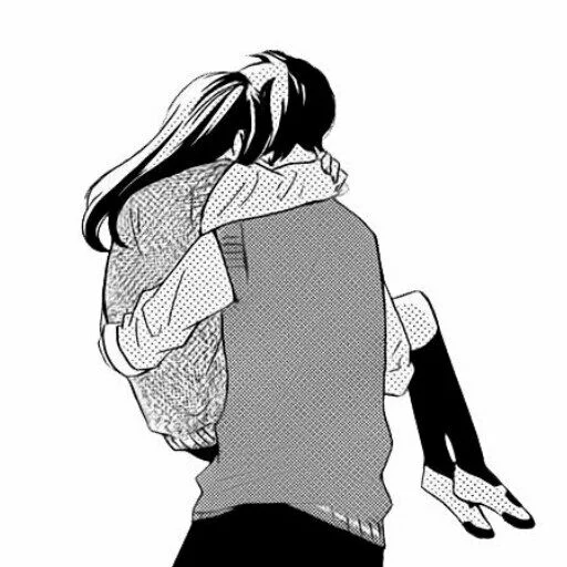🖤 Стикер «B/W Manga love ~» для Telegram
