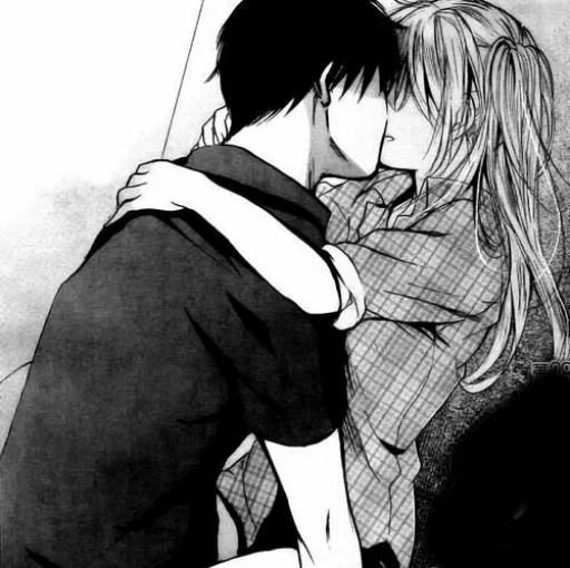🖤 Стикер «B/W Manga love ~» для Telegram