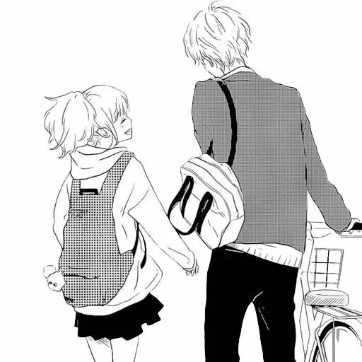 🖤 Стикер «B/W Manga love ~» для Telegram